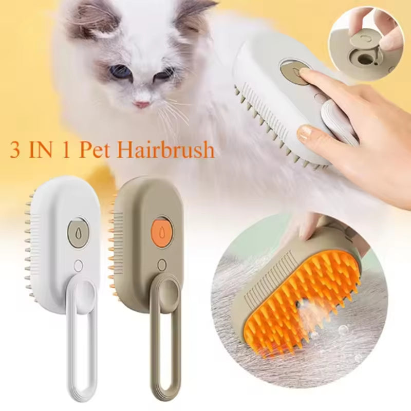 Cat Dog Pet Cleaning Massage Spray Comb, Pet Undercoat Hair Removal Slicker Brush for Dog and Cat Grooming Tool