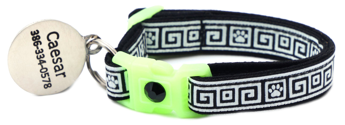 Greek Key Breakaway Cat Collar