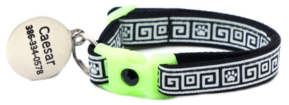 Greek Key Breakaway Cat Collar