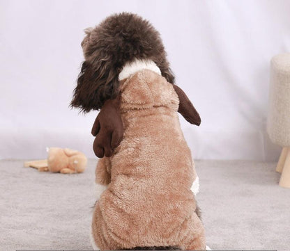 Autumn And Winter Dog Pet Costume Collection: Cozy Coral Fleece Cartoon Style